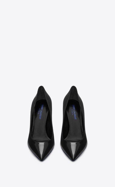SAINT LAURENT YSL heels レディース オピウム パンプス(ブラック/パテントレザー / ブルーメタル/ヒール110mm) b_V4